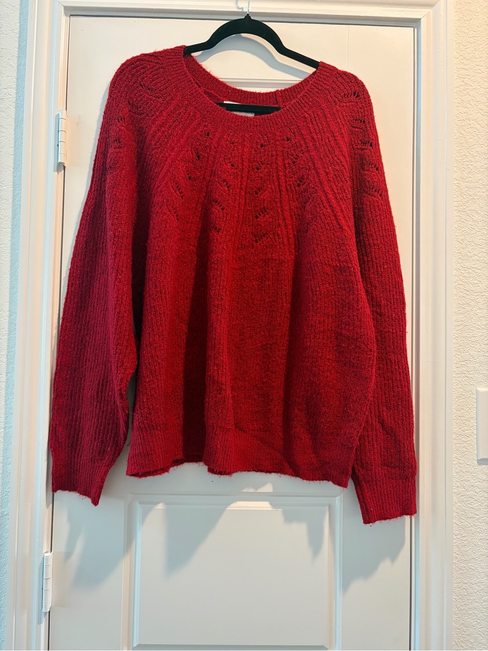 Knox Rose Red Crewneck Knit Sweater